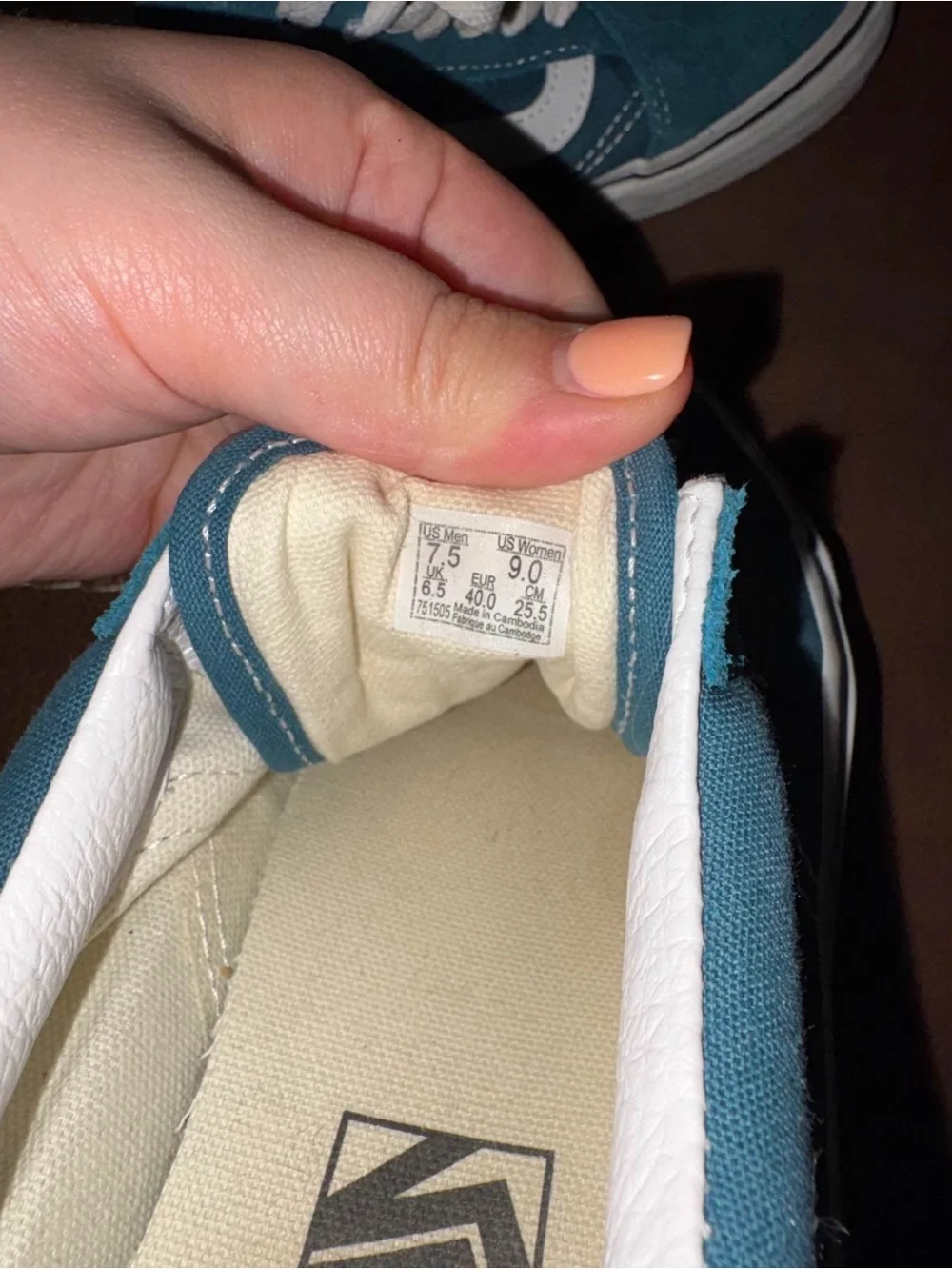 Vans Teal Canvas Old Skool Sneakers with White Stripe